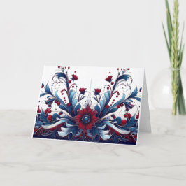 Kerst Crimson & Sapphire Elegance Feestdagen Kaart