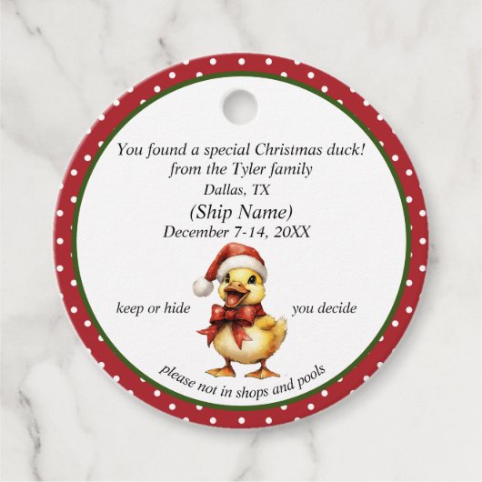 Kerst Cruising Duck Labels (Voorkant)