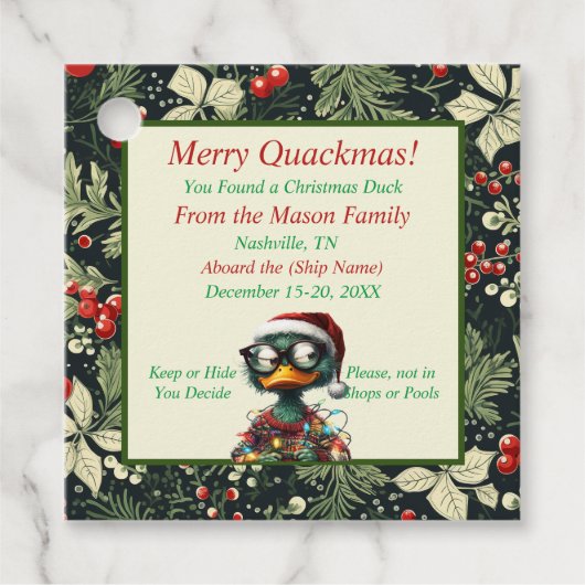 Kerst Cruising Duck Labels (Voorkant)