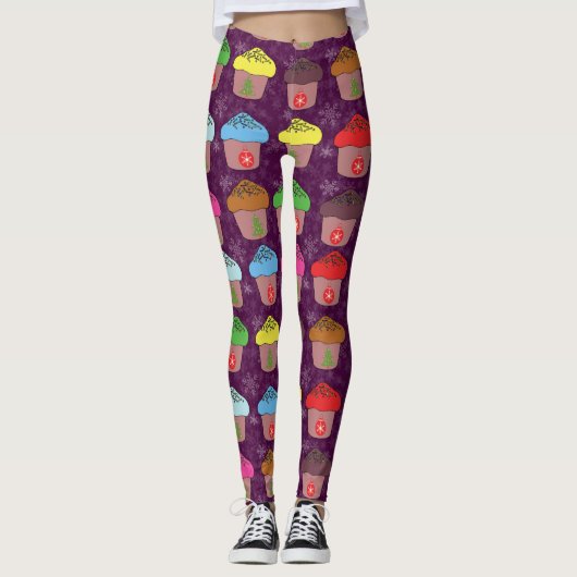 Kerst cup cakes leggings (Voorkant)