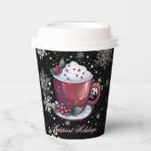 Kerst Cup van warme chocolademelk Papier Cups Papieren Bekers (Voorkant)