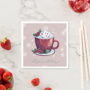 Kerst Cup Warme Chocolade   Blush Roze Servet