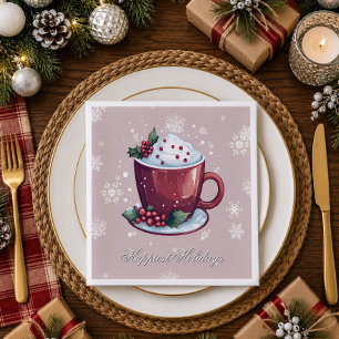 Kerst Cup Warme Chocolade   Blush Roze Servet