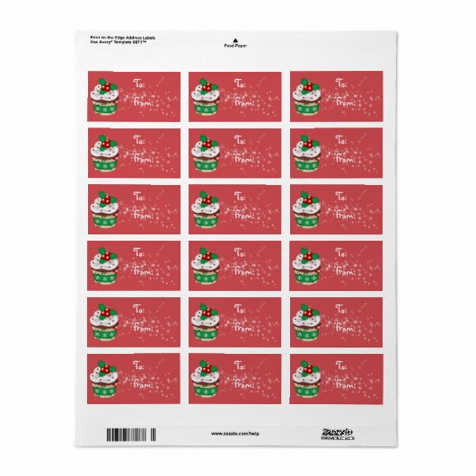 Kerst cupcake cadeau labels