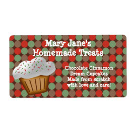 Kerst Cupcake Custom Label