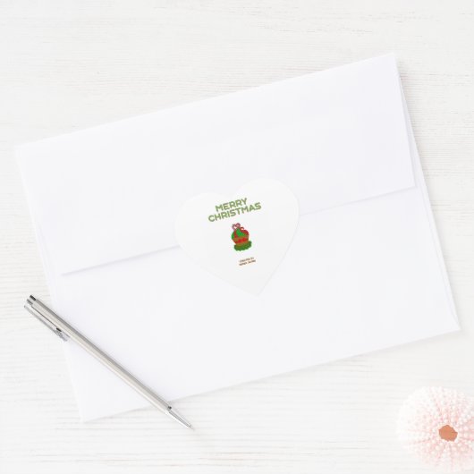 Kerst Cupcake Hart Sticker (Envelop)