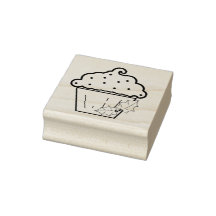 Kerst Cupcake met Holly Art Stamp