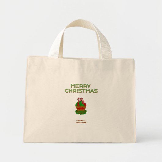Kerst Cupcake Tiny Canvas tas (Voorkant)
