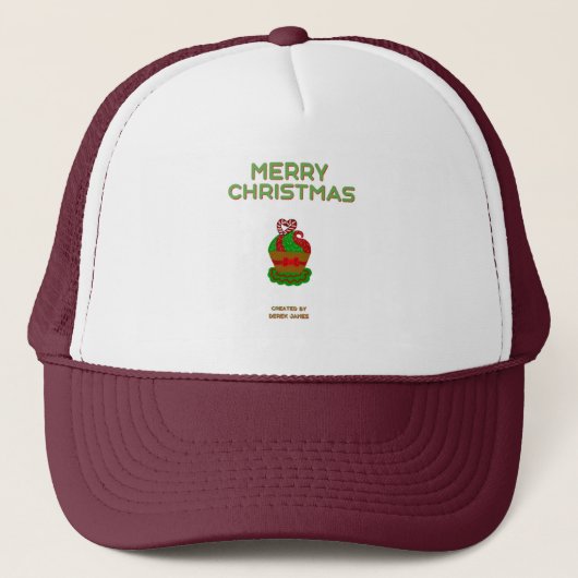 Kerst Cupcake Trucker Hoed Pet (Voorkant)