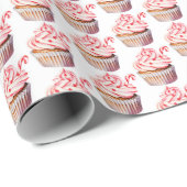 Kerst Cupcakes met Candy Canes Cadeaupapier (Rol Hoek)