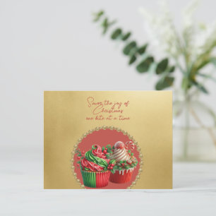 Kerst Cupcakes Proef de Vreugde Briefkaart