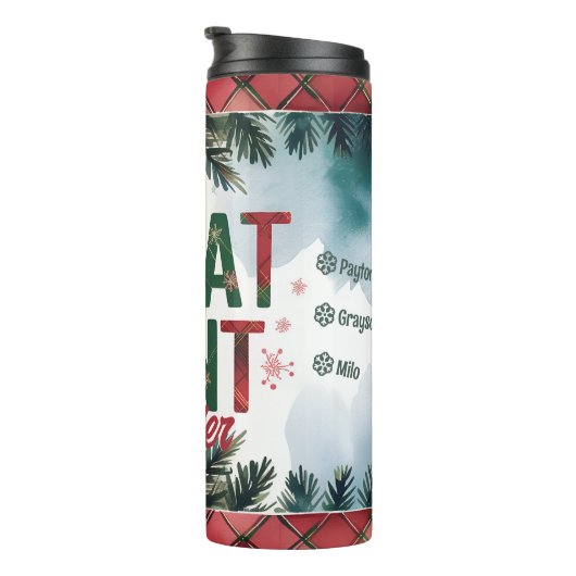 Kerst Custom nicht en neef namen grote tante Thermosbeker (Geroteerd rechts)