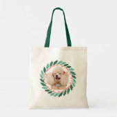 Kerst Custom pastel roze poedel Canvas tas (Achterkant)