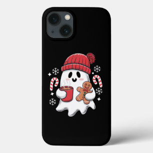 Kerst Cute Ghost Iced Coffee Retro Kerstmis Coffee iPhone 13 Hoesje