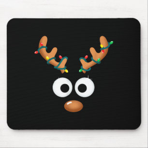 Kerst Cute Rendiergezicht Gewei Gewikkeld In Li Muismat