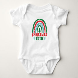 Kerst Cutie Baby Bodysuit Feestelijke Regenboog