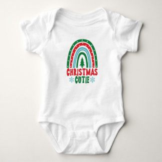 Kerst Cutie Baby Bodysuit Feestelijke Regenboog