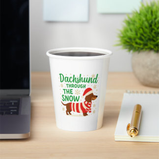 Kerst-dachshond-papieren bekers