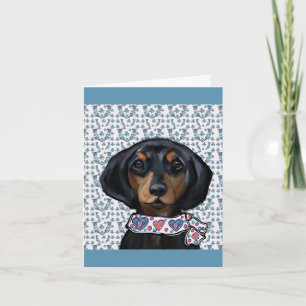 Kerst Dachshund Art Kaart