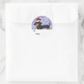 Kerst Dachshund Gift Labels (gladde vacht) (Tas)