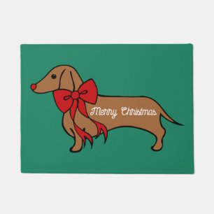 Kerst Dachshund Puppy Deurmat