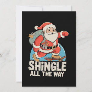 Kerst dakspanen helemaal tot aan het dak Santa Ker Feestdagenkaart