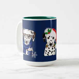 Kerst Dalmatiërs Tweekleurige Koffiemok