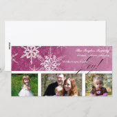 Kerst Damast Sneeuwvlok - Kaart (Voorkant / Achterkant)