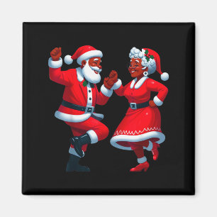 Kerst Dansen Zwart Afrikaans Amerikaanse Kerstman Magneet