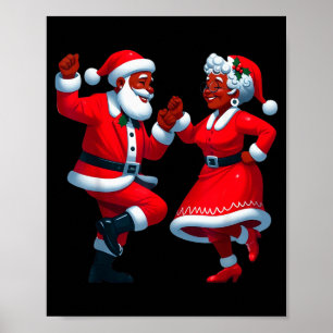 Kerst Dansende Zwarte Afrikaans Amerikaanse Kerstm Poster