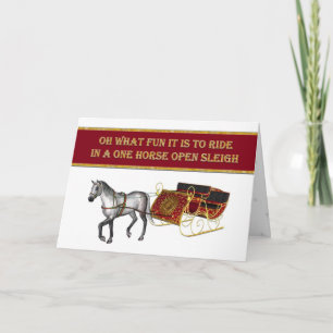 Kerst Dapple paard en gouden slee elegant Feestdagen Kaart