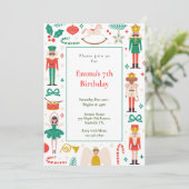 Kerst De Notenkraker Verjaardag Uitnodiging (Staand voorkant)