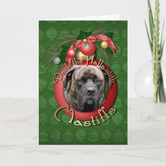 Kerst - Deck de Hallen - Mastiffs - Cyclone Feestdagen Kaart (Voorkant)
