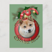 Kerst - Deck de Hallen - Shiba Inu Feestdagenkaart (Voorkant)