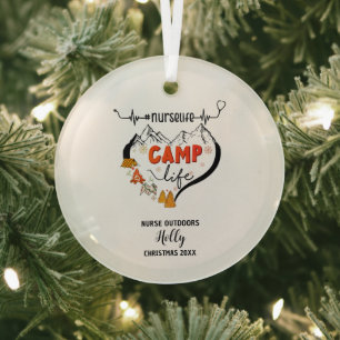 Kerst Decor Verpleegster Buitenshuis Camp Adventur Glas Ornament