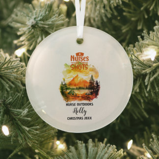 Kerst Decor Verpleegster Buitenshuis Camp Adventur Glas Ornament