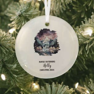 Kerst Decor Verpleegster Buitenshuis Camp Adventur Glas Ornament