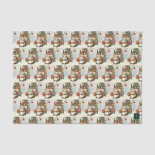 Kerst decoratie eekhoorn tissue papier