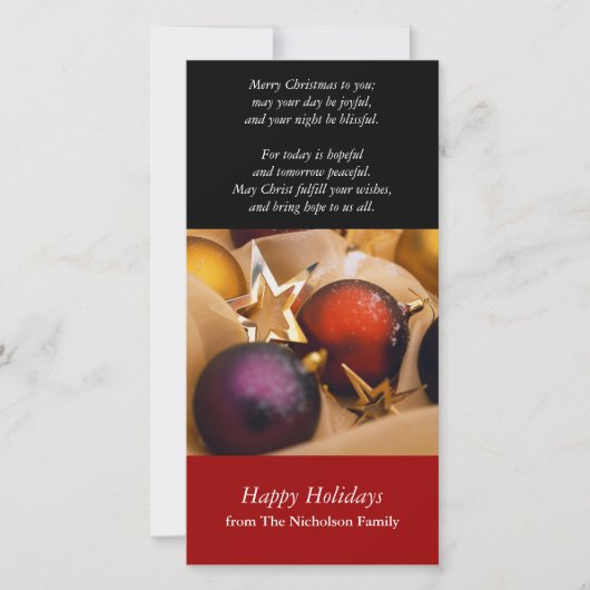 Kerst Decoratie Fotokaart Feestdagenkaart (Voorkant)