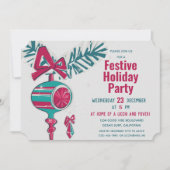 Kerst Decoratie in Mid Century Modern Kaart (Voorkant)