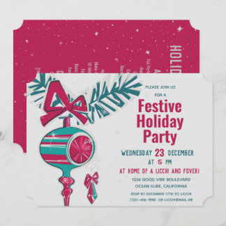 Kerst Decoratie in Mid Century Modern Kaart