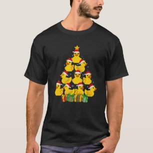Kerst Decoratie Kerstman Hoed Grappige Rubber Eend T-shirt