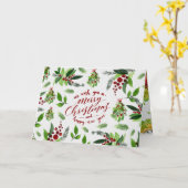 Kerst Decoratie Waterverf Kunst Kaart (Gele Bloem)