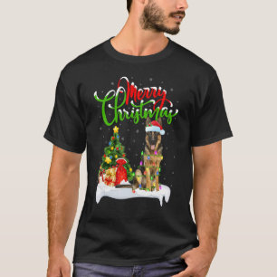 Kerst Decoraties Kerstman Duitse Herdershond Kerst T-shirt