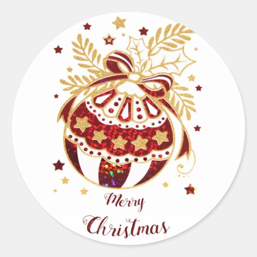 Kerst-decoratieve bal ronde sticker (Voorkant)