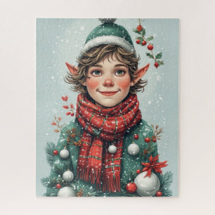 Kerst decoratieve elf legpuzzel
