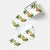 Kerst decoratieve lint, gouden ballen grosgrain lint (Achterkant)