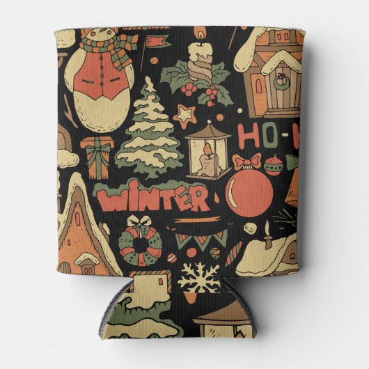 Kerst decoratieve set blikjeskoeler (Voorkant)