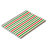 Kerst decoratieve strepen notitieboek (Linkerzijde)