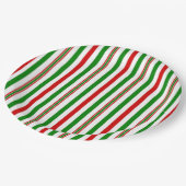 Kerst decoratieve strepen papieren bordje (Gekanteld)
